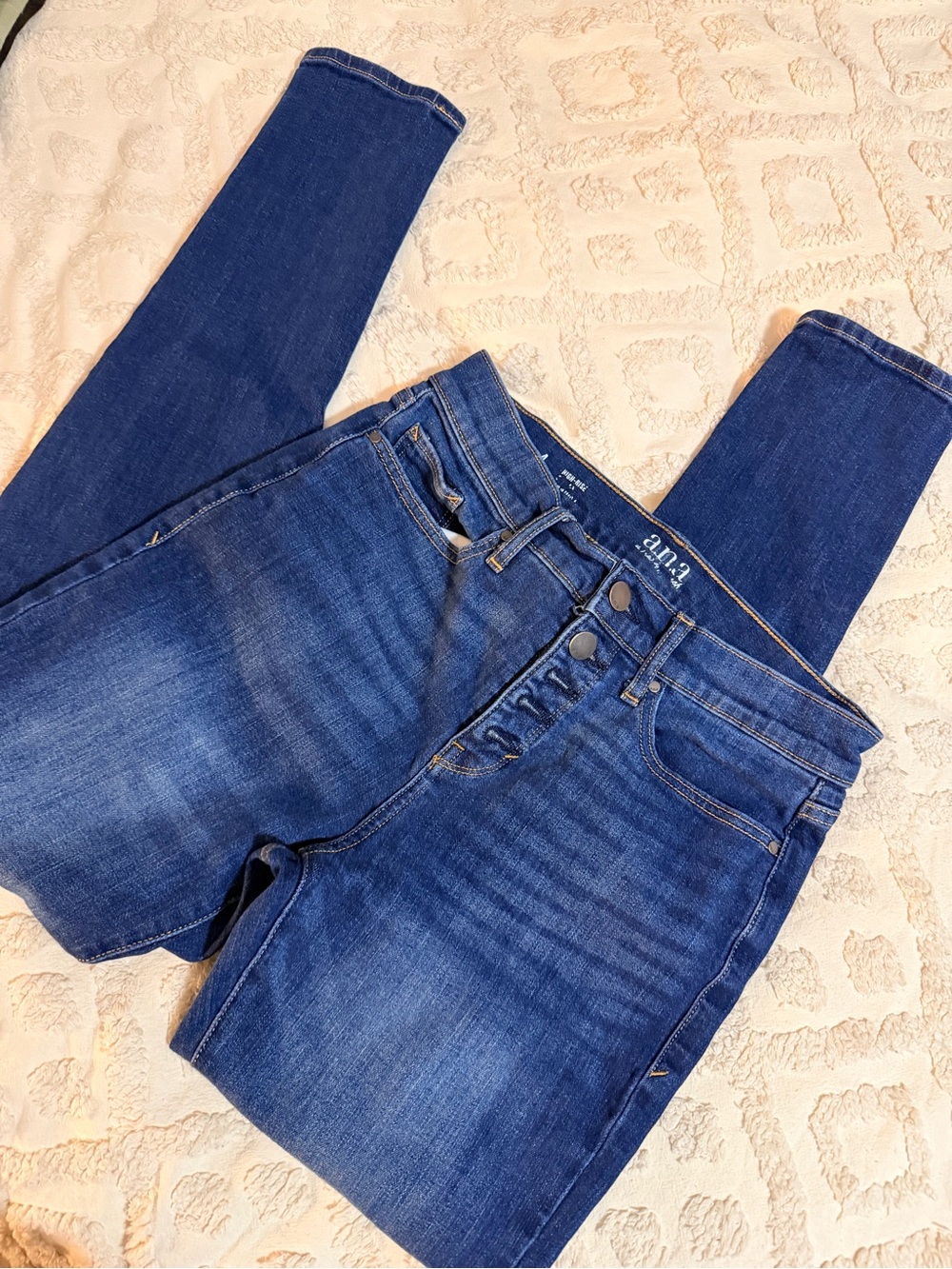 Women's High-Rise Ana Dark Blue Button-Fly Jeans Size 4                    #63